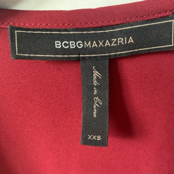 BCBGMaxAzria Surplice Drape Top Red Blue  XXS - Picture 4 of 8